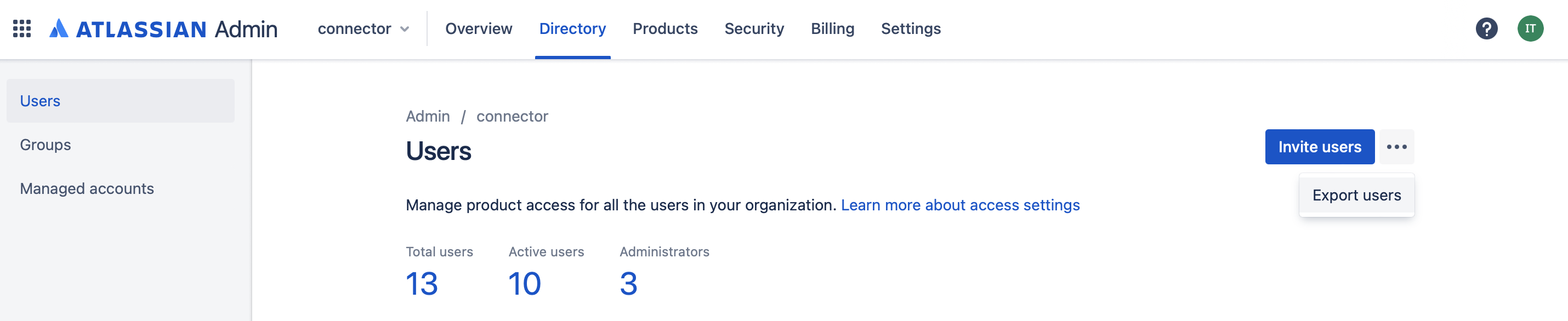 cc centralized export button