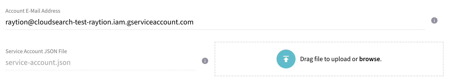 gcs account settings service account