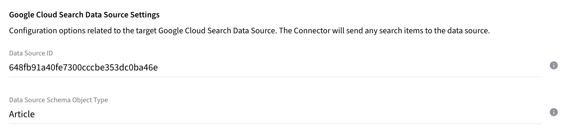 gcs datasource settings