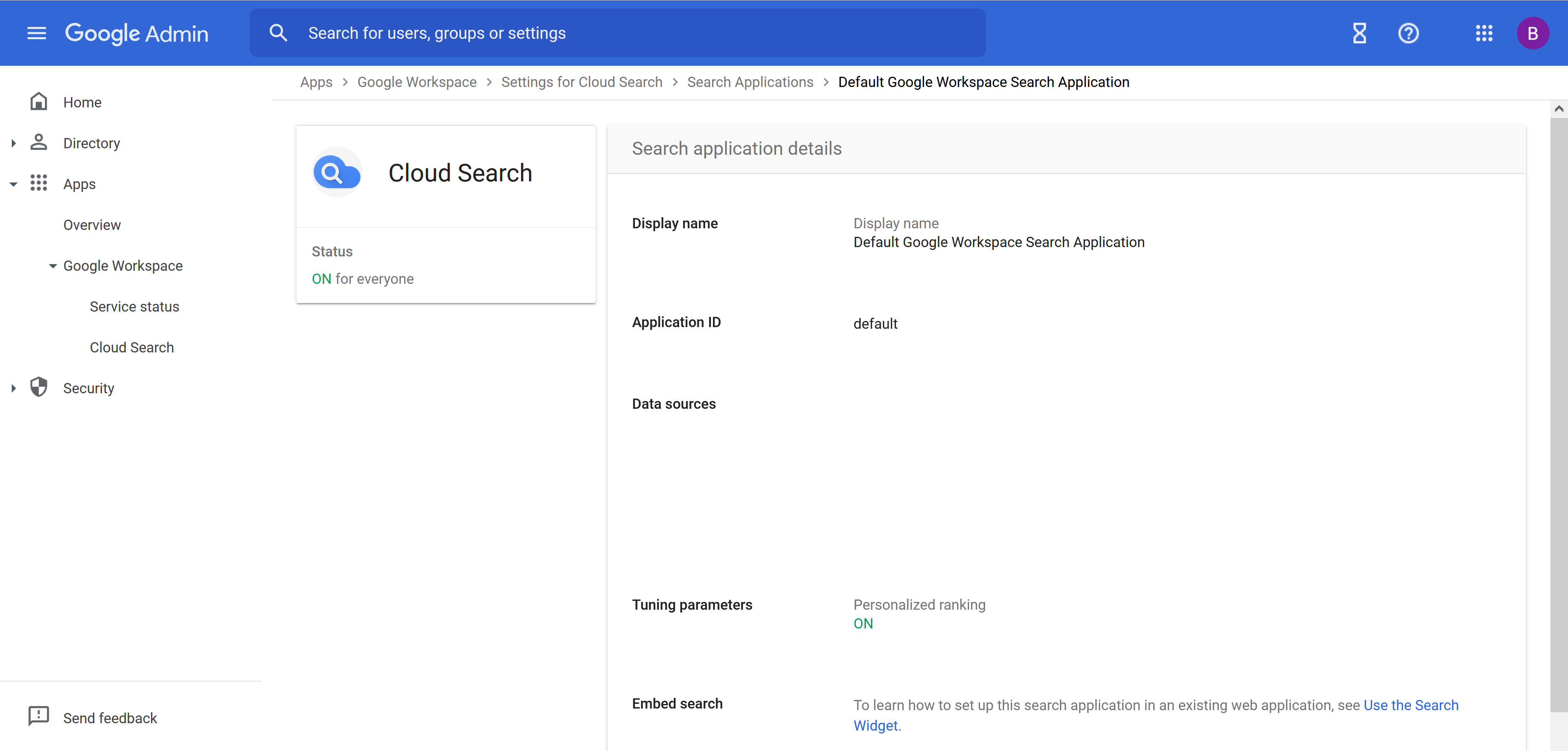 search application view