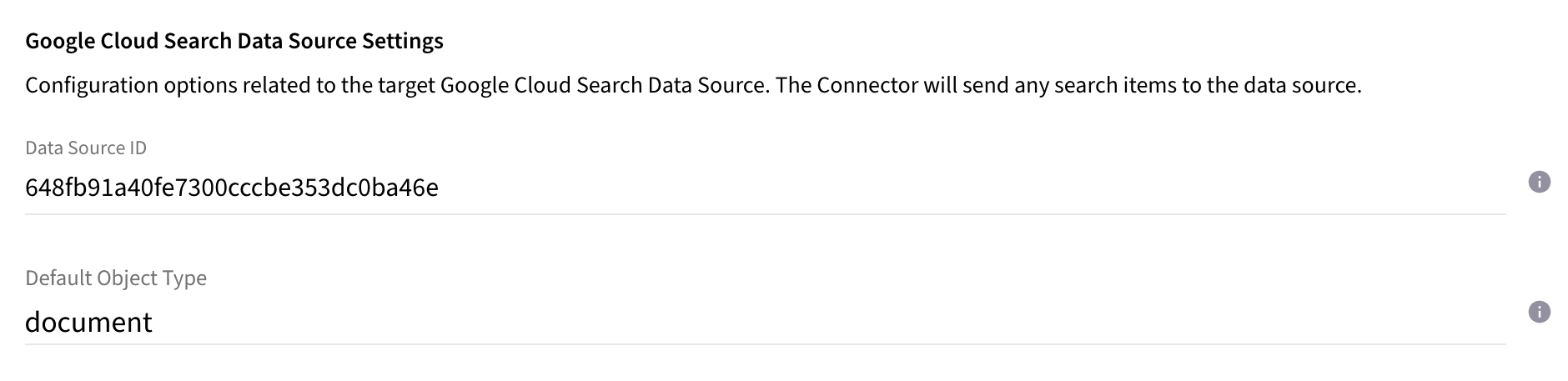 gcs datasource settings