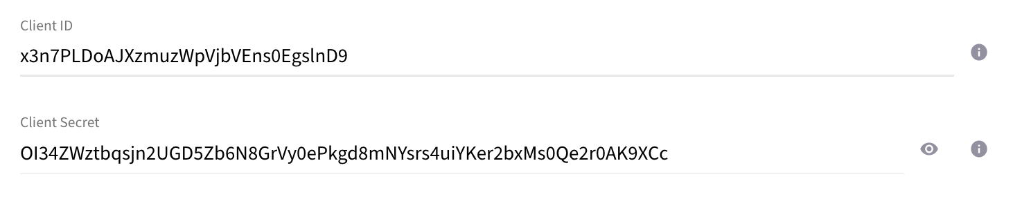 client id and secret