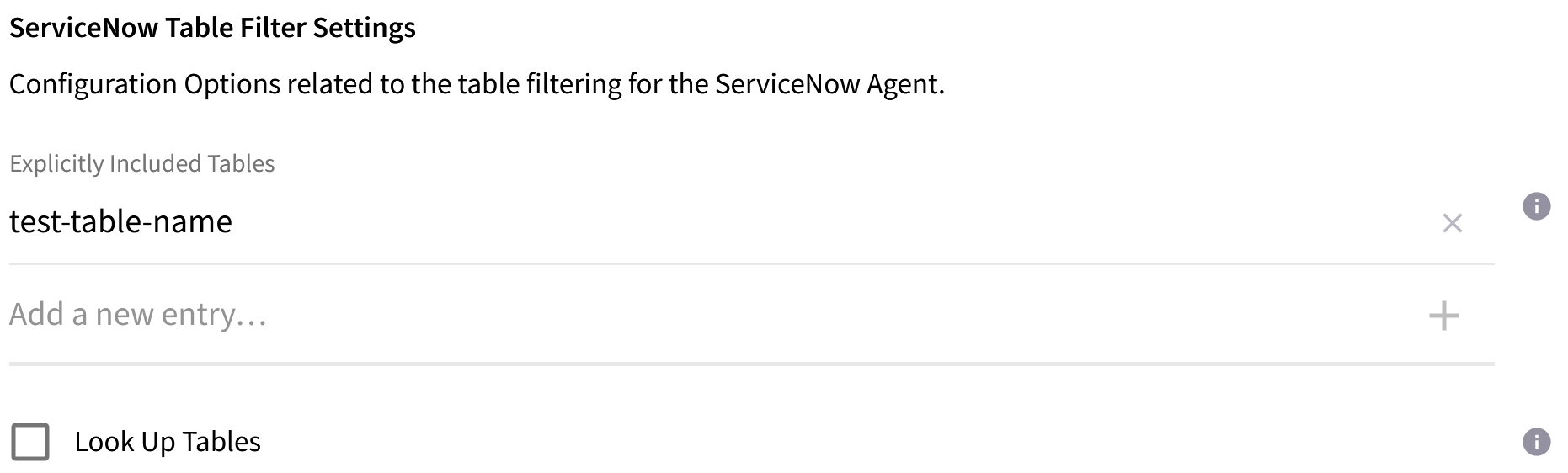 ServiceNow Quickstart Table Configuration With Lookup Disabled